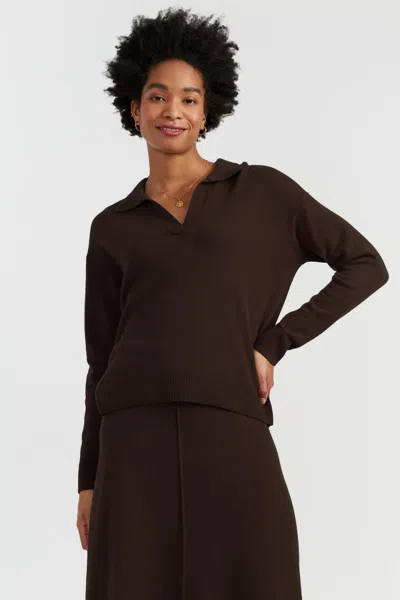 Chinti & Parker Chocolate Wool-cashmere Collared Sweater In Brown