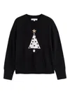 Chinti & Parker Christmas-tree Polka-dot Sweater In Black