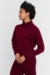 Chinti & Parker Claret Wool-cashmere Raglan Rollneck Sweater In Red