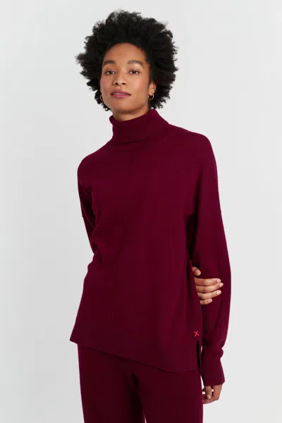 Chinti & Parker Claret Wool-cashmere Relaxed Rollneck Sweater In Burgundy
