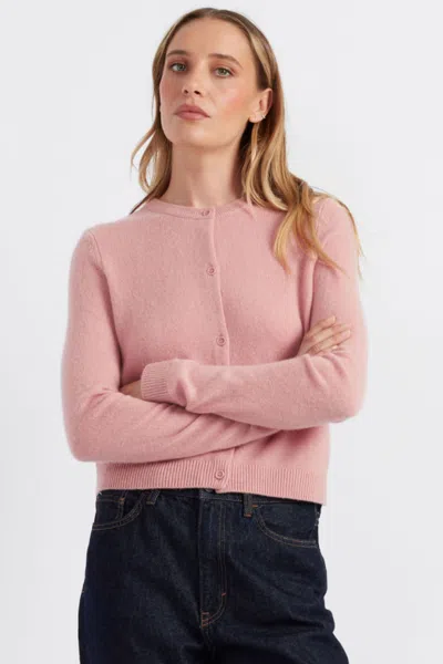 Chinti & Parker Clay-pink Cloud Cashmere Cropped Cardigan