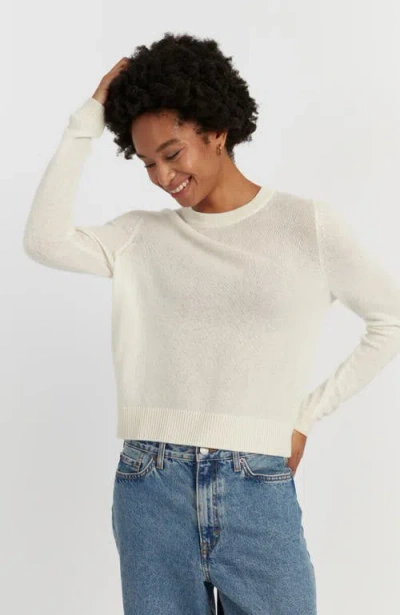 Chinti & Parker Cloud Cashmere Cropped Sweater In White