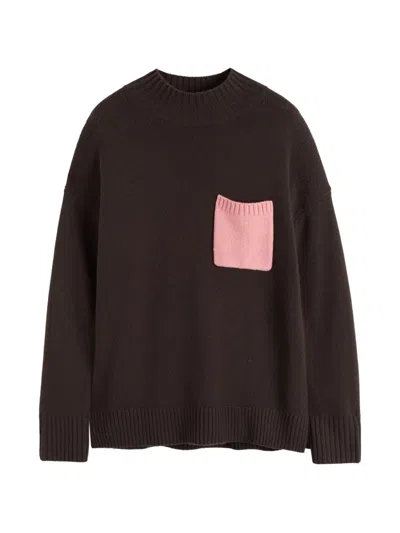 Chinti & Parker Contrast-pocket Sweater In Brown