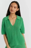 Chinti & Parker Cotton Crochet Shirt In Green