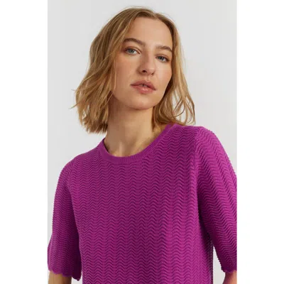 Chinti & Parker Cotton Crochet Tee In Purple