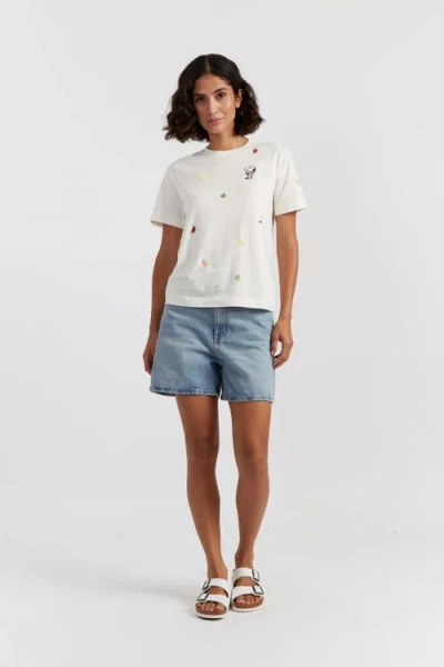 Chinti & Parker Cotton Snoopy Fruit T-shirt In White