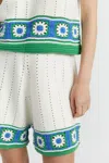 Chinti & Parker Cream Cotton Hand Crochet Shorts In White