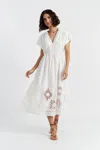 Chinti & Parker Cream Cotton-lyocell Broderie Dress In White