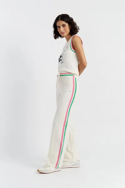 CHINTI & PARKER CREAM COTTON PEANUTS RACQUET CLUB TROUSERS