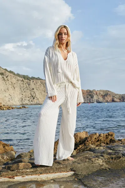 Chinti & Parker Cream Laura Whitmore Bohemian Hoodie In White