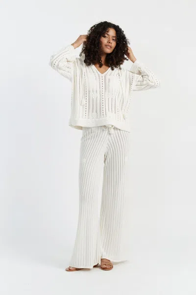 CHINTI & PARKER CREAM LAURA WHITMORE BOHEMIAN TROUSERS
