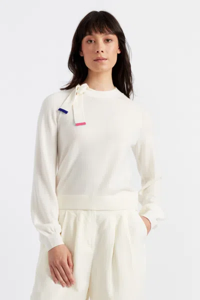 Chinti & Parker Cream Merino Sailors Knot Sweater In White