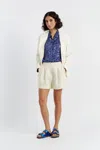 Chinti & Parker Linen Blend Wide Leg Shorts In Neutral