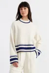 Chinti & Parker Cream Wool-cashmere Guernsey Sweater In White