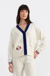 Chinti & Parker Cream Wool-cashmere Snoopy Nautical Cardigan In White