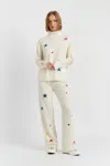 Chinti & Parker Cream Wool-cashmere Star Wide-leg Track Pants In Neutral