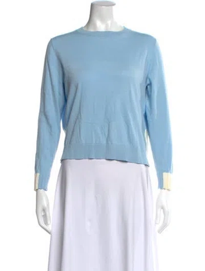 Pre-owned Chinti & Parker Crew Neck Long Sleeve Top In Blue