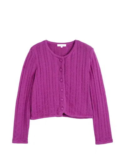 Chinti & Parker Crochet Cardigan In Pink