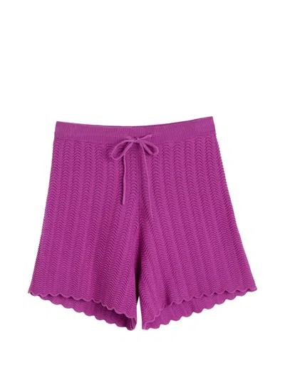 Chinti & Parker Crochet Shorts In Pink