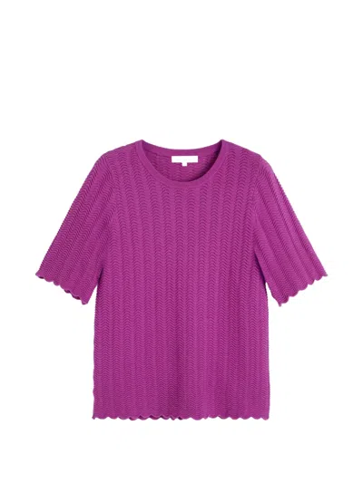 Chinti & Parker Crochet T-shirt In Pink