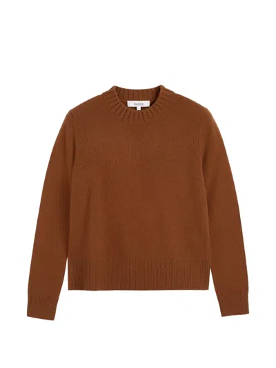 Chinti & Parker 크롭 골지 트리밍 스웨터 In Brown
