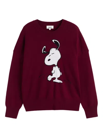 Chinti & Parker Dancing Snoopy Sweater In Red