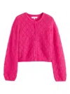 Chinti & Parker Diamond-pattern Cardigan In Pink