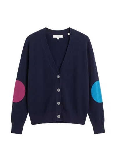 Chinti & Parker Elbow-patch Cardigan In Purple