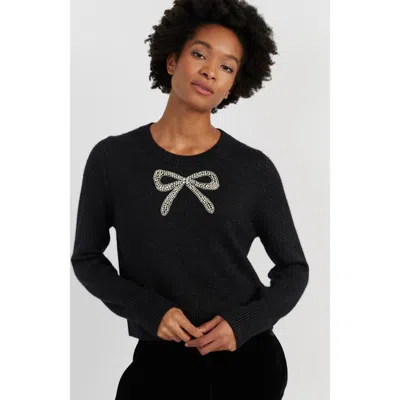 Chinti & Parker Embellished Bow Sweater In Black