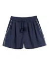 Chinti & Parker Embroidered Drawstring Shorts In Blue