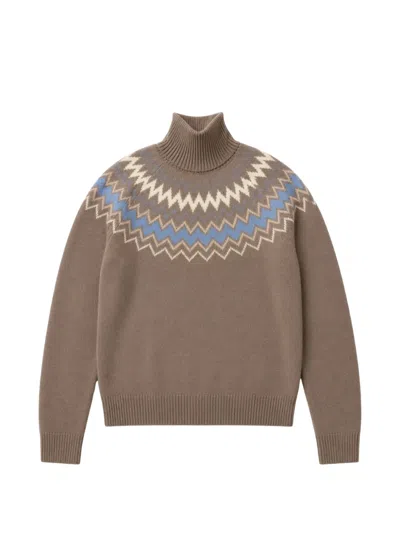 Chinti & Parker Fair Isle Roll-neck Sweater In Brown