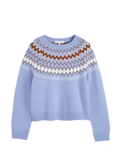 Chinti & Parker Fair Isle Round-neck Sweater In Blue