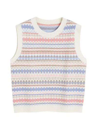 Chinti & Parker Fair Isle Sweater Vest In Metallic