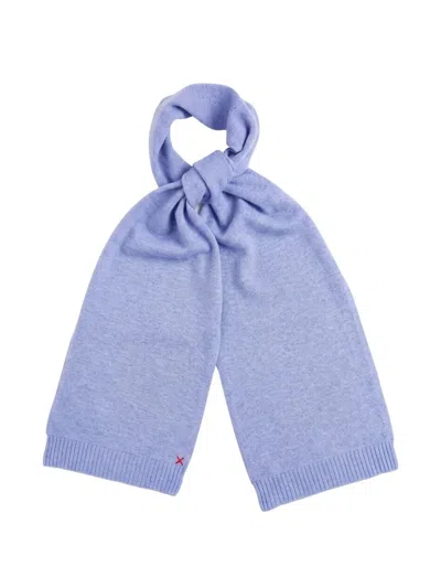 Chinti & Parker Fine-knit Embroidered Scarf In Blue