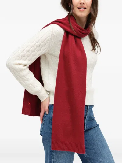 Chinti & Parker Fine-knit Ribbed-trim Scarf In Neutral