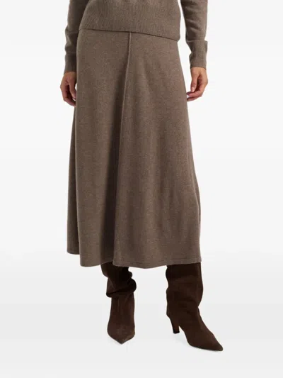 Chinti & Parker Flared Midi Skirt In Brown
