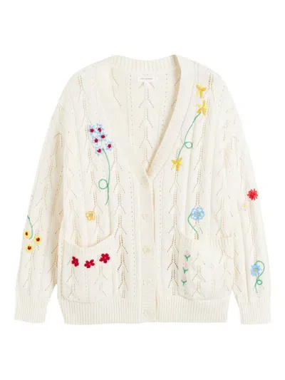 Chinti & Parker Floral-embroidered Cardigan In Multi