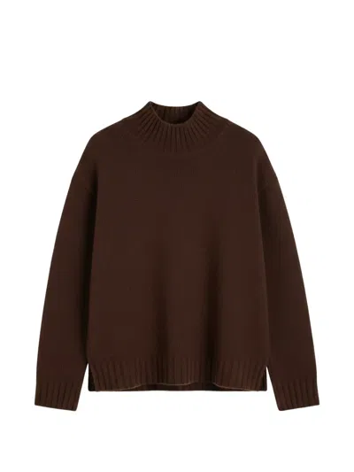 Chinti & Parker Funnel-neck Cashmere Sweater In Brown