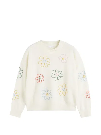 Chinti & Parker Garden Flowers Sweater In White