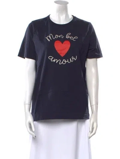 Pre-owned Chinti & Parker Graphic Print Crew Neck T-shirt In Blue