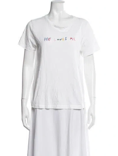 Pre-owned Chinti & Parker Graphic Print Crew Neck T-shirt In White