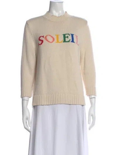Pre-owned Chinti & Parker Graphic Print Mock Neck Sweater In Neutral