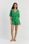 Chinti & Parker Cotton Crochet Short In Green