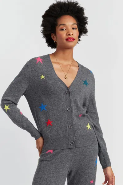 Chinti & Parker Grey Wool-cashmere Star Cardigan In Green