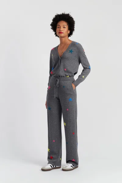 Chinti & Parker Grey Wool-cashmere Star Track Pants In Gray