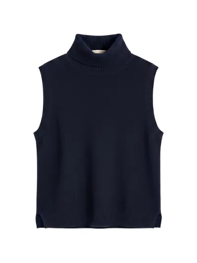 Chinti & Parker High-neck Sleeveless Sweater In Blue