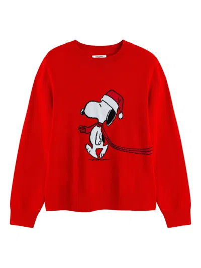 Chinti & Parker Holiday Snoopy Sweater In Red