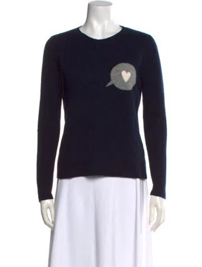 Pre-owned Chinti & Parker Lambswool Graphic Print Sweater In Blue