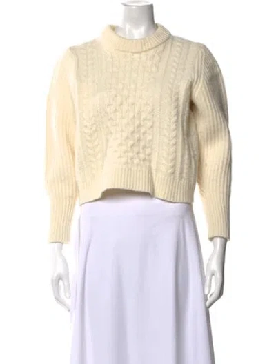 Pre-owned Chinti & Parker Lambswool Mock Neck Sweater In Neutral