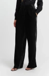 Chinti & Parker Laura Whitmore Velvet Trousers In Black